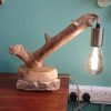 Village stone and wood table lamp - Image 6