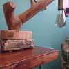 Village stone and wood table lamp - Image 7