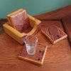 Set of 4 Handmade high-quality multi-wood coasters with holder that includes built in bottle opener - Image 7