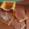 Set of 4 Handmade high-quality multi-wood coasters with holder that includes built in bottle opener - Image 6