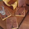 Set of 4 Handmade high-quality multi-wood coasters with holder that includes built in bottle opener - Image 5