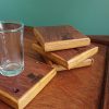 Set of 4 Handmade high-quality multi-wood coasters with holder that includes built in bottle opener - Image 3