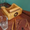 Set of 4 Handmade high-quality multi-wood coasters with holder that includes built in bottle opener - Image 2