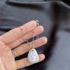 Hand Painted Pebble Necklace "Hand in Hand"