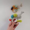 Crocheted handmade Rattle-teething toy Caterpillar Grey