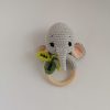 Crocheted Rattle-Teething toy Elephant - Image 3
