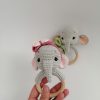 Crocheted handmade Rattle-teething toy Elephant RED