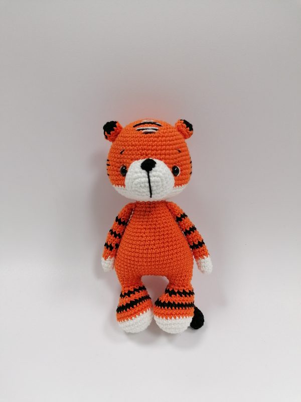 handmade crocheted toy Tiger Oakie red