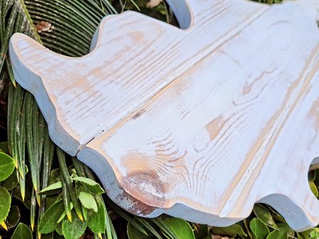 Beautiful Wooden Map of Cyprus - White Wash