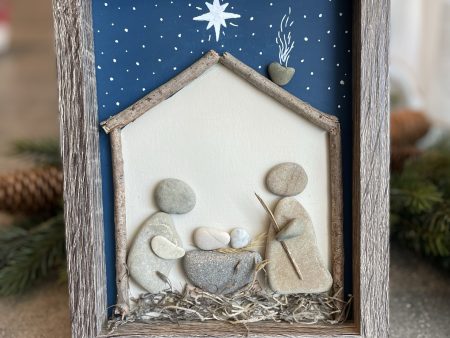 Christmas Themed Pebble Frame (Preorder)