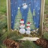 Pebble Art ''Snowmen In Town''