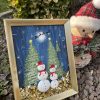 Pebble Art ''Snowmen In Town'' - Image 2