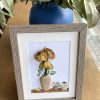 Framed Pebble Art “Flowers At Tea Time” - Image 11