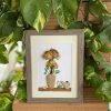 Framed Pebble Art “Flowers At Tea Time” - Image 10