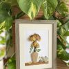 Framed Pebble Art “Flowers At Tea Time” - Image 3