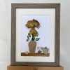 Framed Pebble Art “Flowers At Tea Time” - Image 6