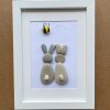 Framed Pebble Art “Happy Bunnies”