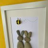 Framed Pebble Art “Happy Bunnies” - Image 9