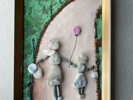 Framed Pebble Picture ''The bond''