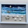 Framed Pebble Art ''Sea side''