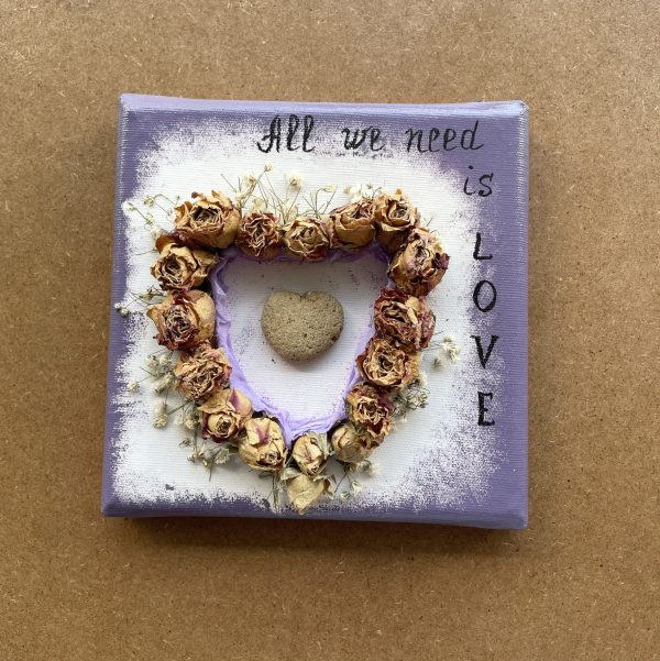 Mixed Media Canvas "All We Need Is Love" - Image 3