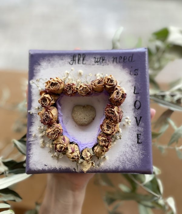 Mixed Media Canvas "All We Need Is Love" - Image 2
