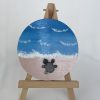 Pebble Art On Wood Slice "Sea Turtle" - Image 2