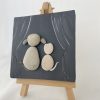 Pebble Art On Canvas "Dogs And Cats Can Be Friends" - Image 2