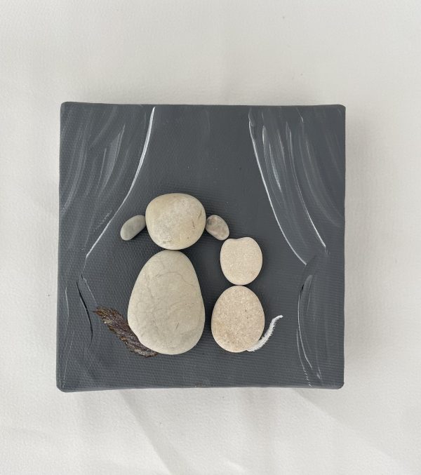 Pebble Art On Canvas "Dogs And Cats Can Be Friends"