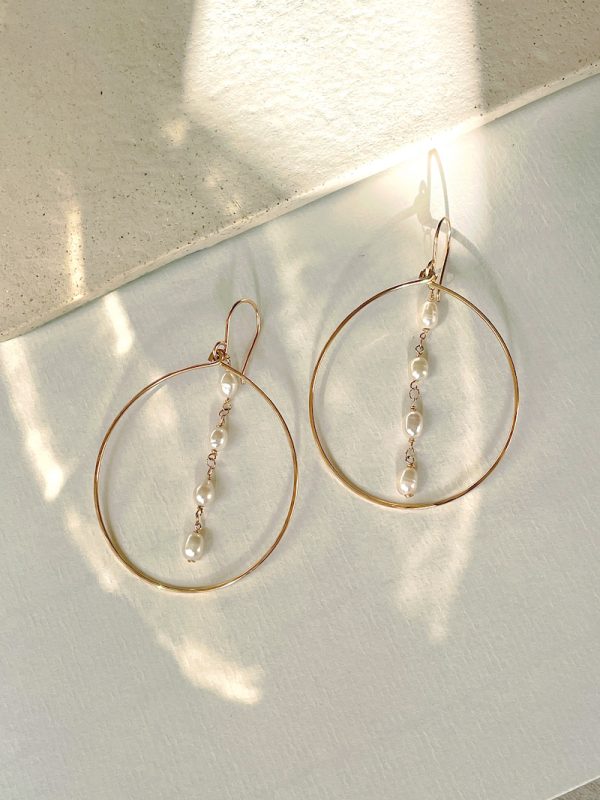 Gold Filled Pearl Hoops - Image 3