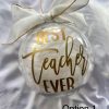 Teacher Christmas bauble. Personalized made to order.