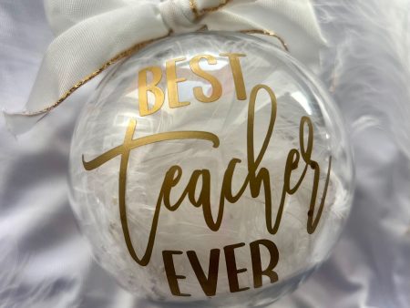 Teacher Christmas bauble. Personalized made to order.