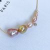 Baroque Pink Drop Pearl Necklace - Image 5