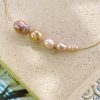 Baroque Pink Drop Pearl Necklace - Image 4