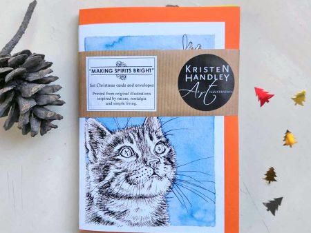 Set of 7 Bright and Colourful Animal Christmas Cards