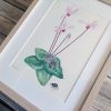 Delicate Hand-Painted Botanical Illustration: Cyprus Cyclamen, Shrew, and Endemic Beetle - Image 4