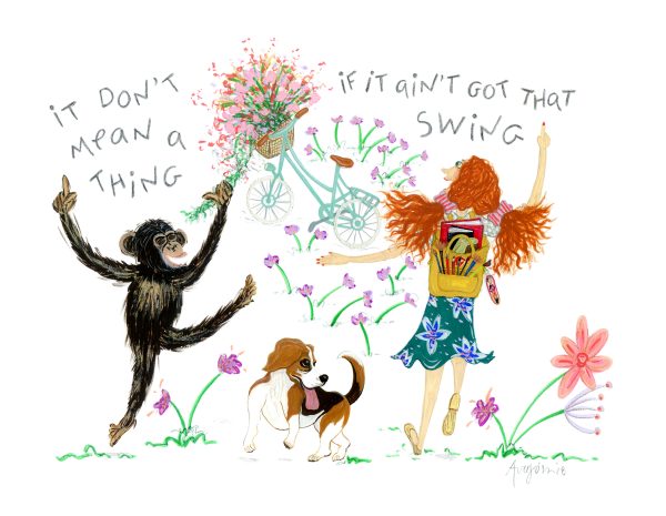 A4 LIMITED EDITION PRINT 'That Swing' unframed wall signed art - Image 3