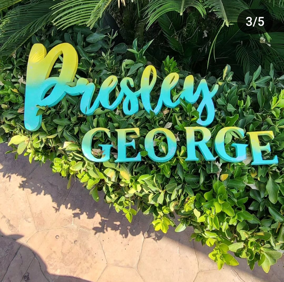 Luxury Large Personalised First, Middle or Surname Sign