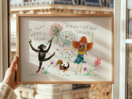 A4 LIMITED EDITION PRINT 'That Swing' unframed wall signed art