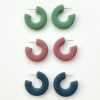 Chunky hoop polymer clay earrings - Image 3