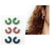 Chunky hoop polymer clay earrings