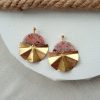 Marbled multicoloured and gold semi-circles polymer clay earrings - Image 7