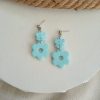 Light blue flowers dangle earrings - Image 3