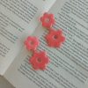 Coral flower dangle earrings - Image 3