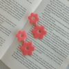 Coral flower dangle earrings - Image 5