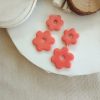 Coral flower dangle earrings