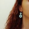 Light blue flowers dangle earrings - Image 4