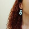 Light blue flowers dangle earrings - Image 2