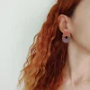 Marbled pumpkin orange and mocca studs