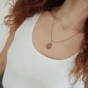 Marbled pumpkin orange pendant necklace